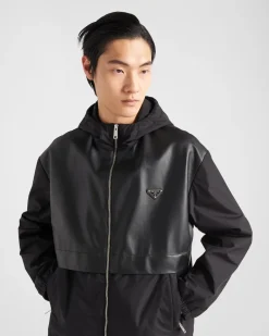 Hombre Prada ROPA DE ABRIGO^Cazadora De Seda Y Piel