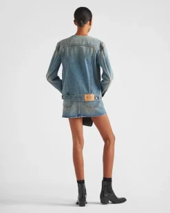Mujer Prada TEJIDO VAQUERO^Cazadora Vaquera