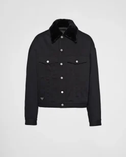 Hombre Prada TEJIDO VAQUERO^Cazadora Vaquera Acolchada De Bull Denim