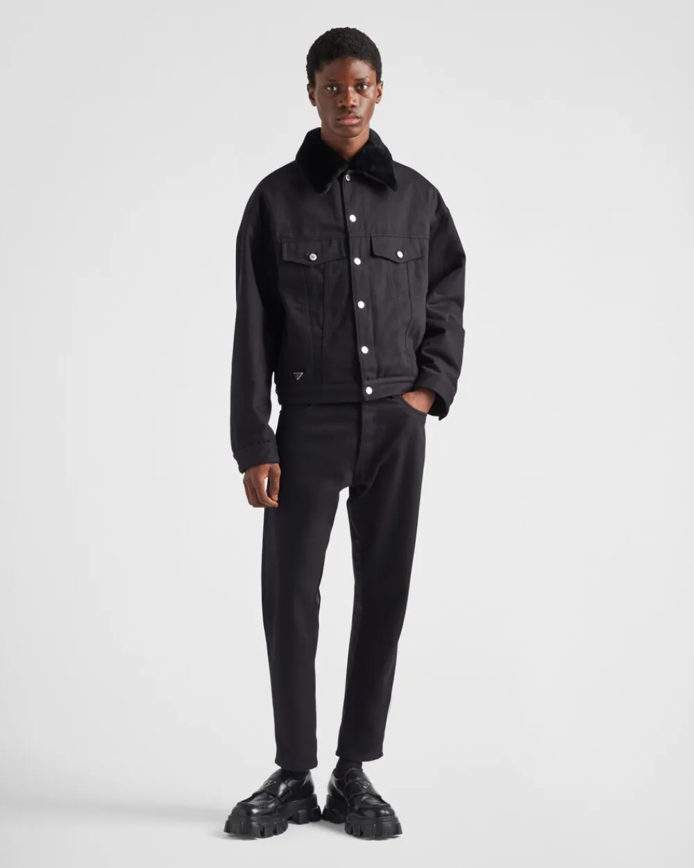 Hombre Prada TEJIDO VAQUERO^Cazadora Vaquera Acolchada De Bull Denim