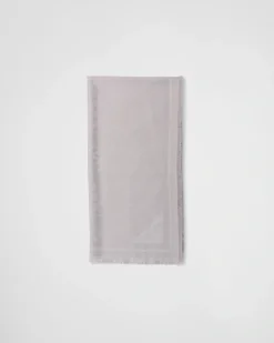 Mujer Prada BUFANDAS Y PAÑUELOS^Chal De Jacquard De Seda Y Lana Con Motivo Symbole