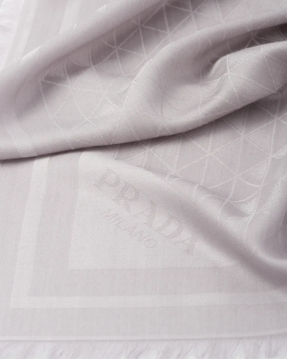 Mujer Prada BUFANDAS Y PAÑUELOS^Chal De Jacquard De Seda Y Lana Con Motivo Symbole