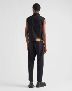 Hombre Prada TEJIDO VAQUERO^Chaleco De Bull Denim