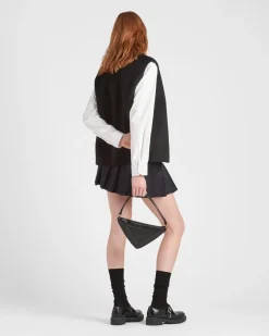 Mujer Prada CHAQUETAS Y ABRIGOS^Chaleco De Cashgora Con Cruzado Simple