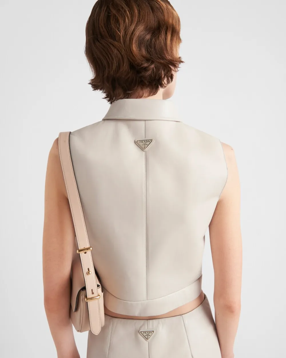Mujer Prada ROPA DE PIEL^Chaleco De Napa Elástica