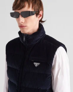 Hombre Prada ROPA DE ABRIGO^Chaleco De Plumón Y Pana