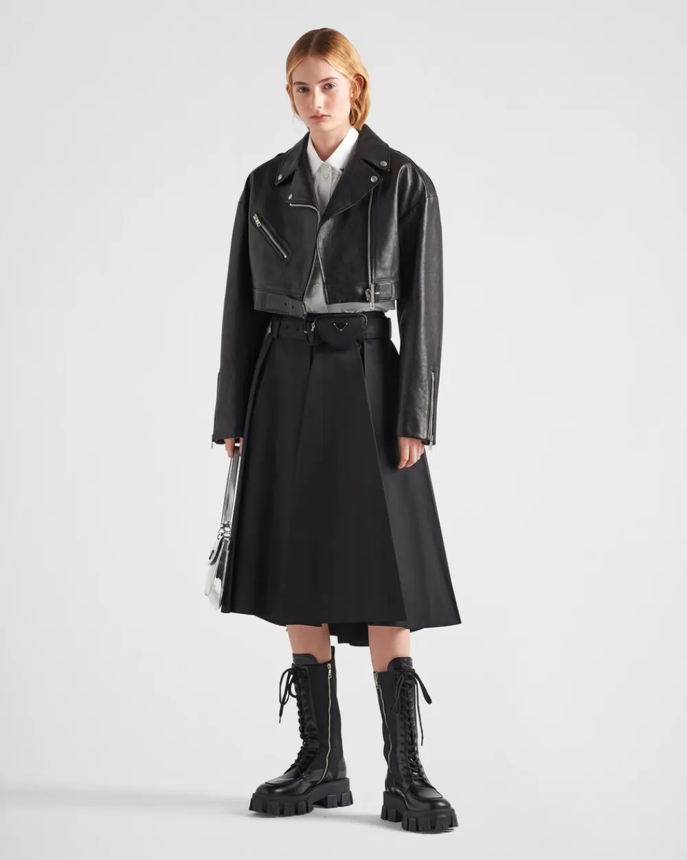 Mujer Prada ROPA DE PIEL^Chaqueta Biker De Piel