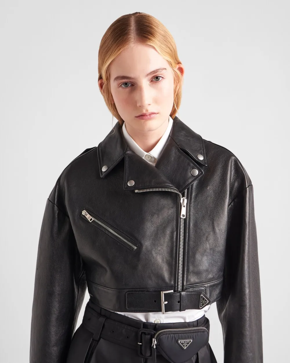 Mujer Prada ROPA DE PIEL^Chaqueta Biker De Piel