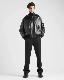 Hombre Prada ROPA DE PIEL^Chaqueta Bomber De Napa