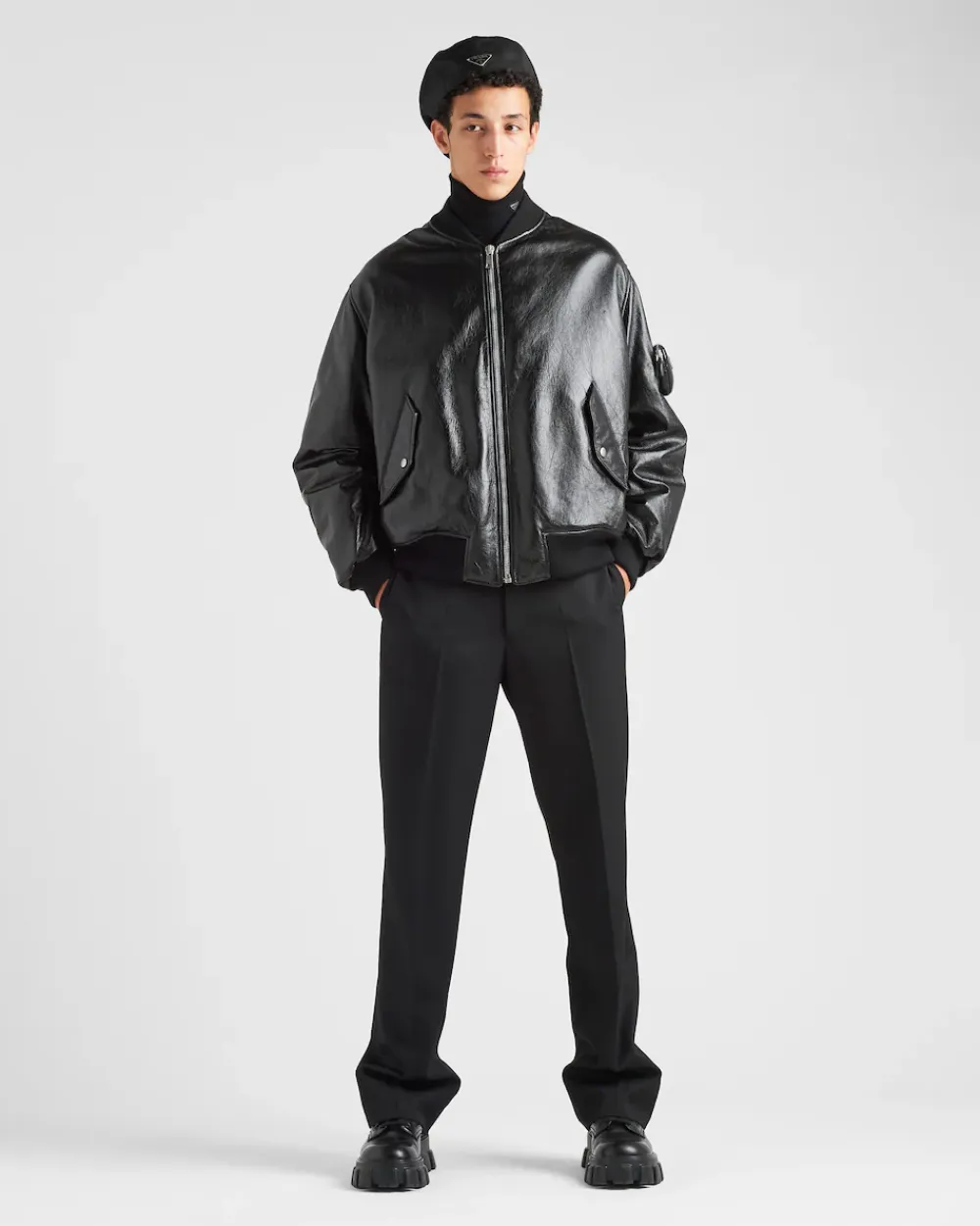 Hombre Prada ROPA DE PIEL^Chaqueta Bomber De Napa