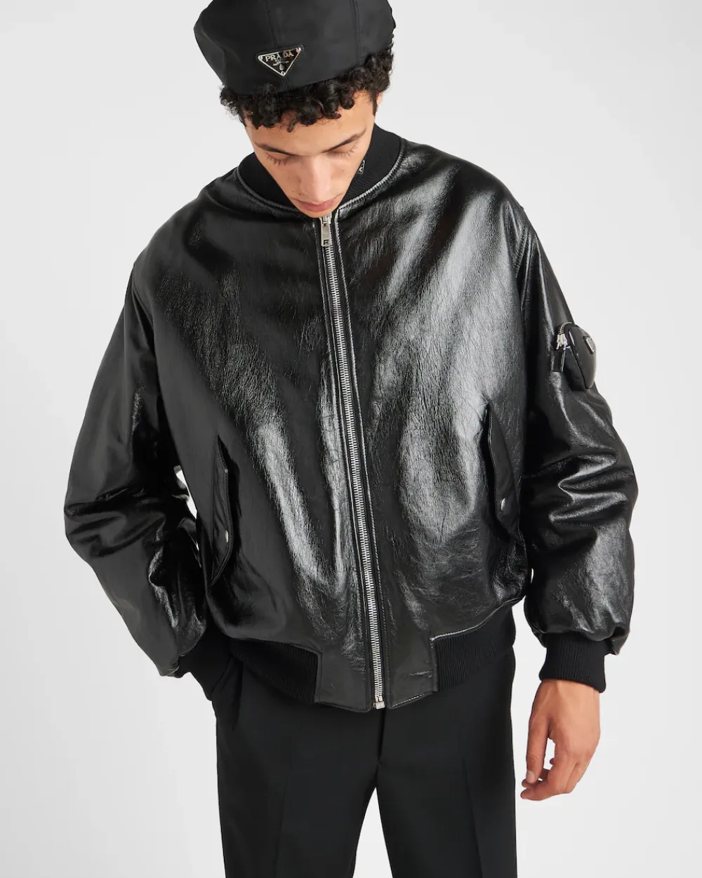 Hombre Prada ROPA DE PIEL^Chaqueta Bomber De Napa