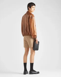 Hombre Prada ROPA DE PIEL^Chaqueta Bomber Holgada De Napa