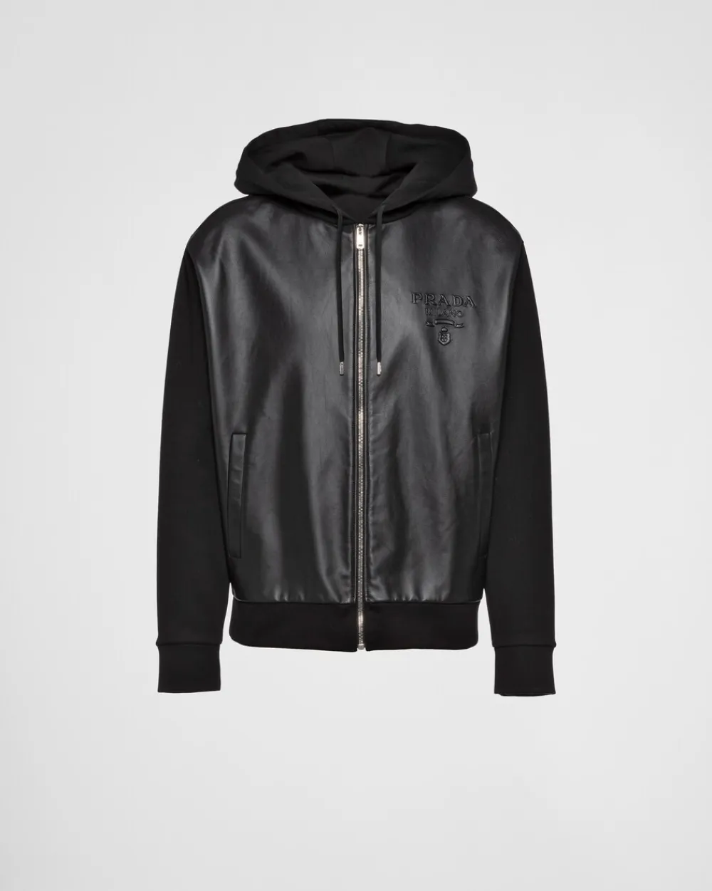 Hombre Prada ROPA DEPORTIVA Y SUDADERAS^Chaqueta Con Capucha De Felpa Técnica Y Piel