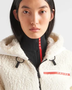 Mujer Prada ROPA^Chaqueta Corta De Doble Forro Polar