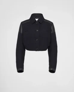 Mujer Prada CHAQUETAS Y ABRIGOS^Chaqueta Corta De Tela Y Piel