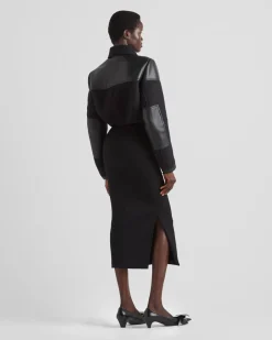 Mujer Prada CHAQUETAS Y ABRIGOS^Chaqueta Corta De Tela Y Piel