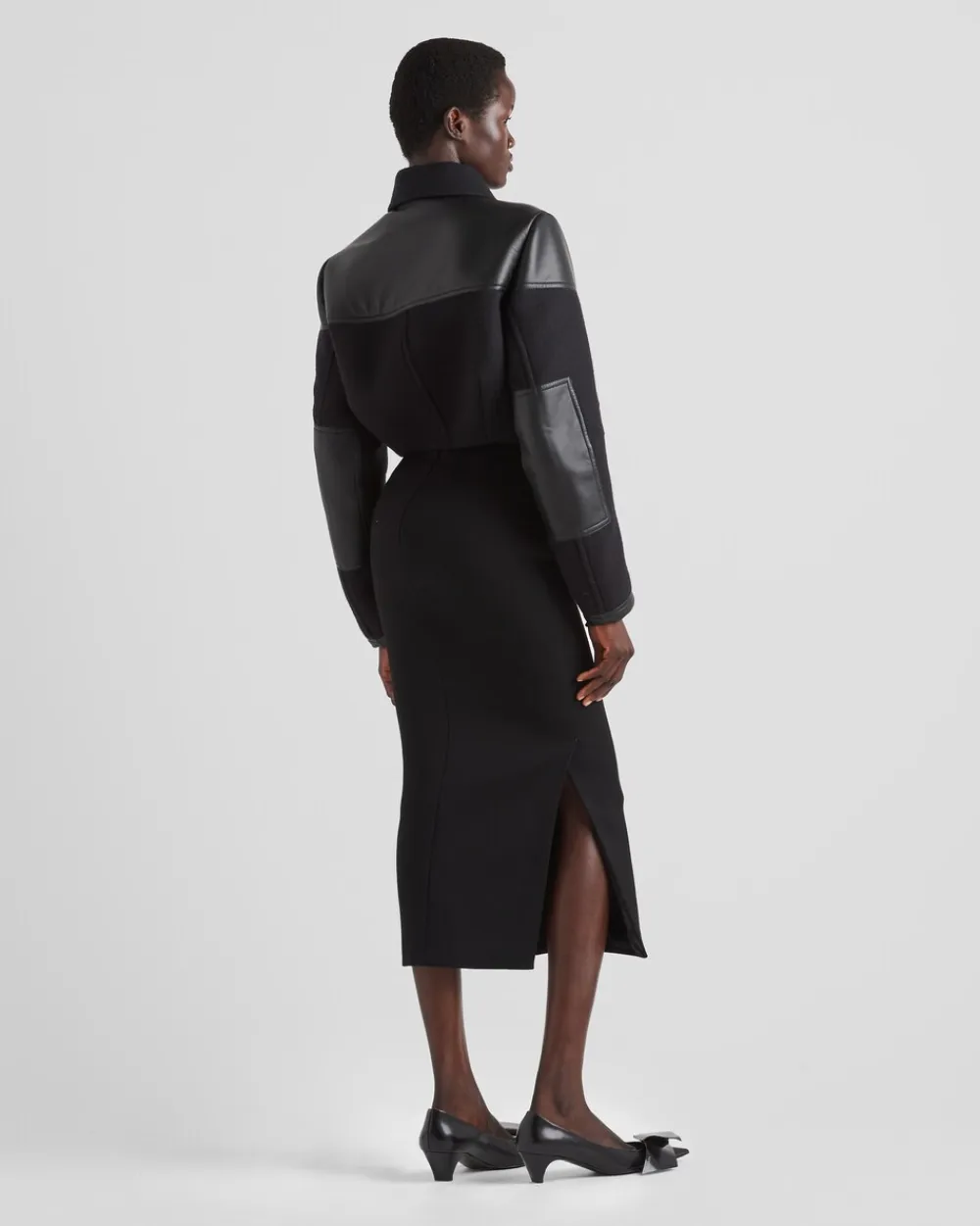 Mujer Prada CHAQUETAS Y ABRIGOS^Chaqueta Corta De Tela Y Piel