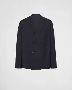 Hombre Prada CHAQUETAS Y ABRIGOS^Chaqueta De Botonadura Doble De Lana Mohair