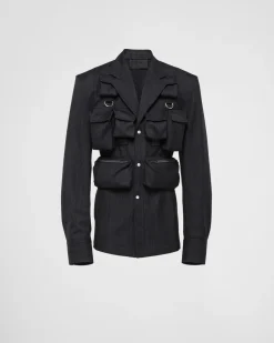 Hombre Prada CHAQUETAS Y ABRIGOS^Chaqueta De Botonadura Simple De Lana