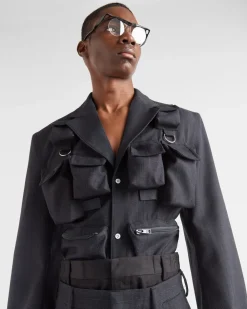 Hombre Prada CHAQUETAS Y ABRIGOS^Chaqueta De Botonadura Simple De Lana