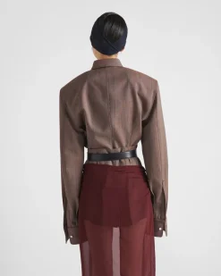 Mujer Prada CHAQUETAS Y ABRIGOS^Chaqueta De Botonadura Simple De Lana Con Raya Diplomática