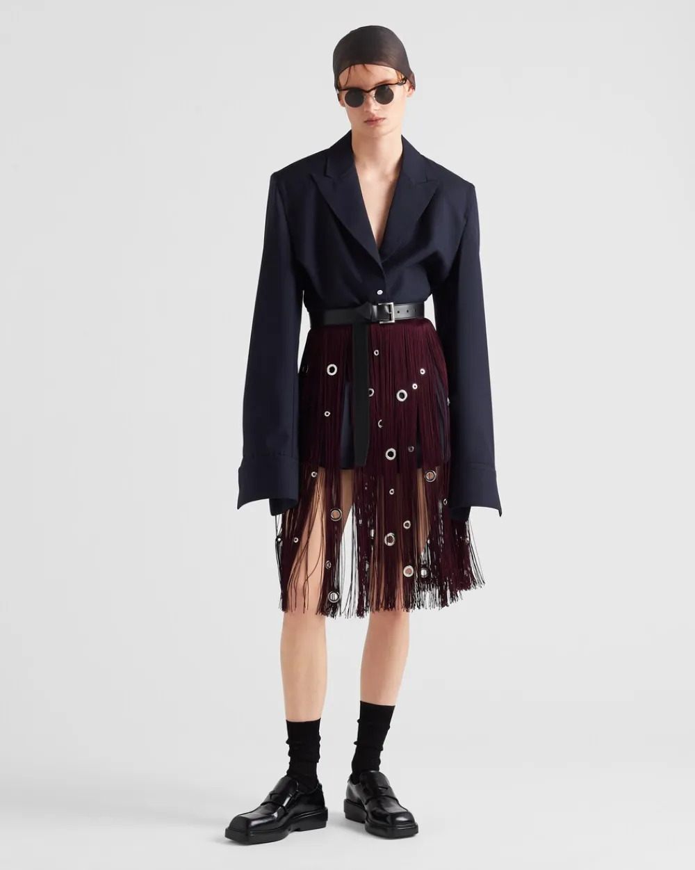 Mujer Prada CHAQUETAS Y ABRIGOS^Chaqueta De Botonadura Simple De Lana Con Raya Diplomática