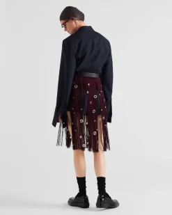 Mujer Prada CHAQUETAS Y ABRIGOS^Chaqueta De Botonadura Simple De Lana Con Raya Diplomática