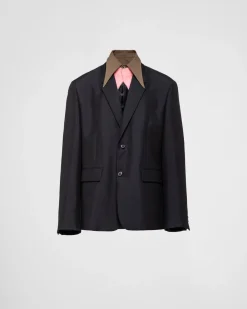 Hombre Prada CHAQUETAS Y ABRIGOS^Chaqueta De Botonadura Simple De Lana Mohair