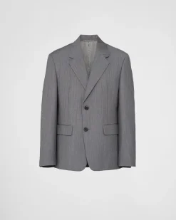 Hombre Prada CHAQUETAS Y ABRIGOS^Chaqueta De Botonadura Simple De Lana Mohair