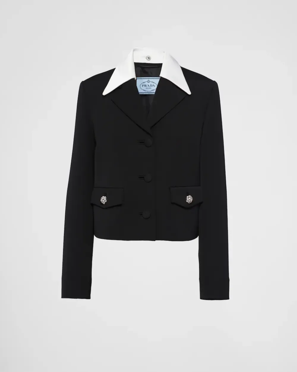 Mujer Prada CHAQUETAS Y ABRIGOS^Chaqueta De Botonadura Simple De Lana Y Satén