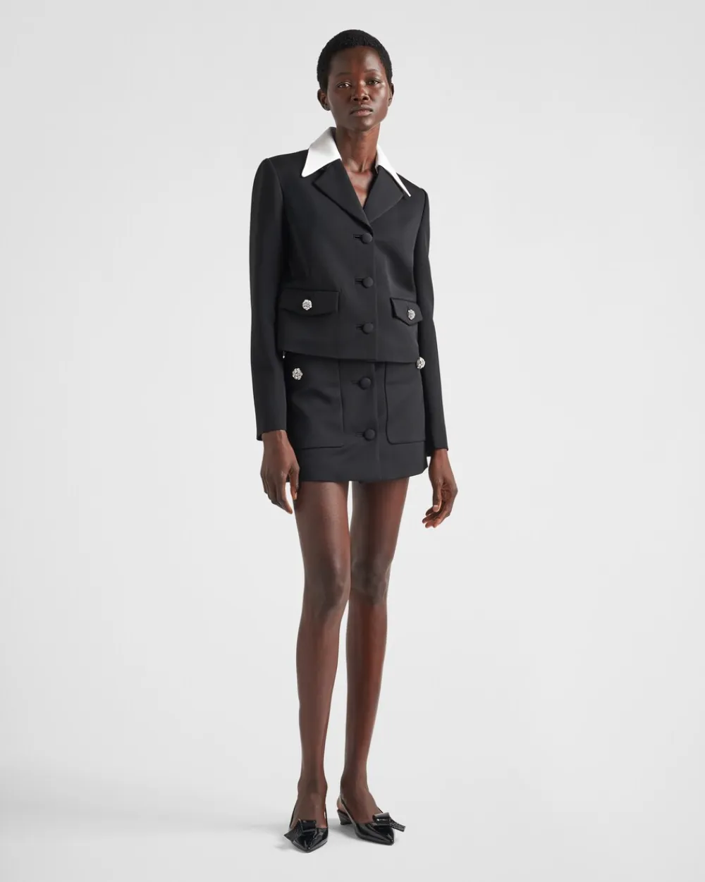 Mujer Prada CHAQUETAS Y ABRIGOS^Chaqueta De Botonadura Simple De Lana Y Satén