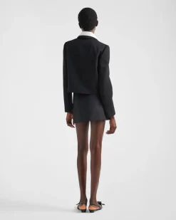 Mujer Prada CHAQUETAS Y ABRIGOS^Chaqueta De Botonadura Simple De Lana Y Satén