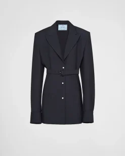 Mujer Prada CHAQUETAS Y ABRIGOS^Chaqueta De Botonadura Simple De Mohair
