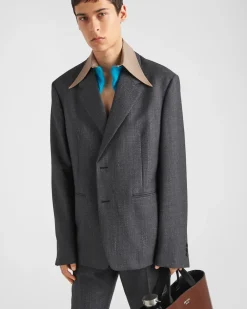 Hombre Prada CHAQUETAS Y ABRIGOS^Chaqueta De Botonadura Simple En Lana