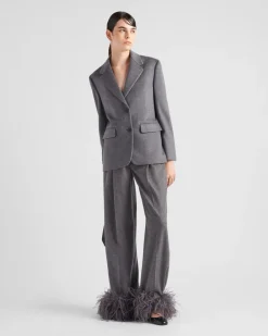 Mujer Prada CHAQUETAS Y ABRIGOS^Chaqueta De Cachemir De Botonadura Simple