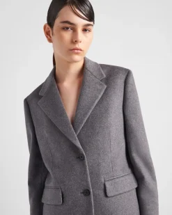 Mujer Prada CHAQUETAS Y ABRIGOS^Chaqueta De Cachemir De Botonadura Simple