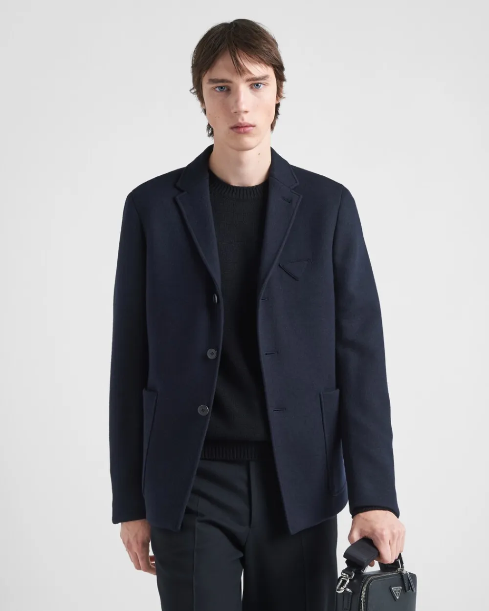 Hombre Prada CHAQUETAS Y ABRIGOS^Chaqueta De Cachemir Y Lana De Cruzado Simple