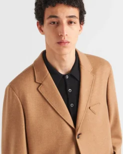 Hombre Prada CHAQUETAS Y ABRIGOS^Chaqueta De Cachemir Y Lana De Cruzado Simple