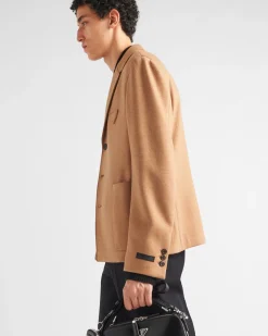 Hombre Prada CHAQUETAS Y ABRIGOS^Chaqueta De Cachemir Y Lana De Cruzado Simple