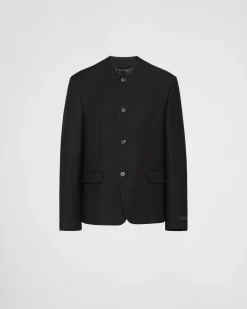 Hombre Prada CHAQUETAS Y ABRIGOS^Chaqueta De Cruzado Simple De Lana Mohair