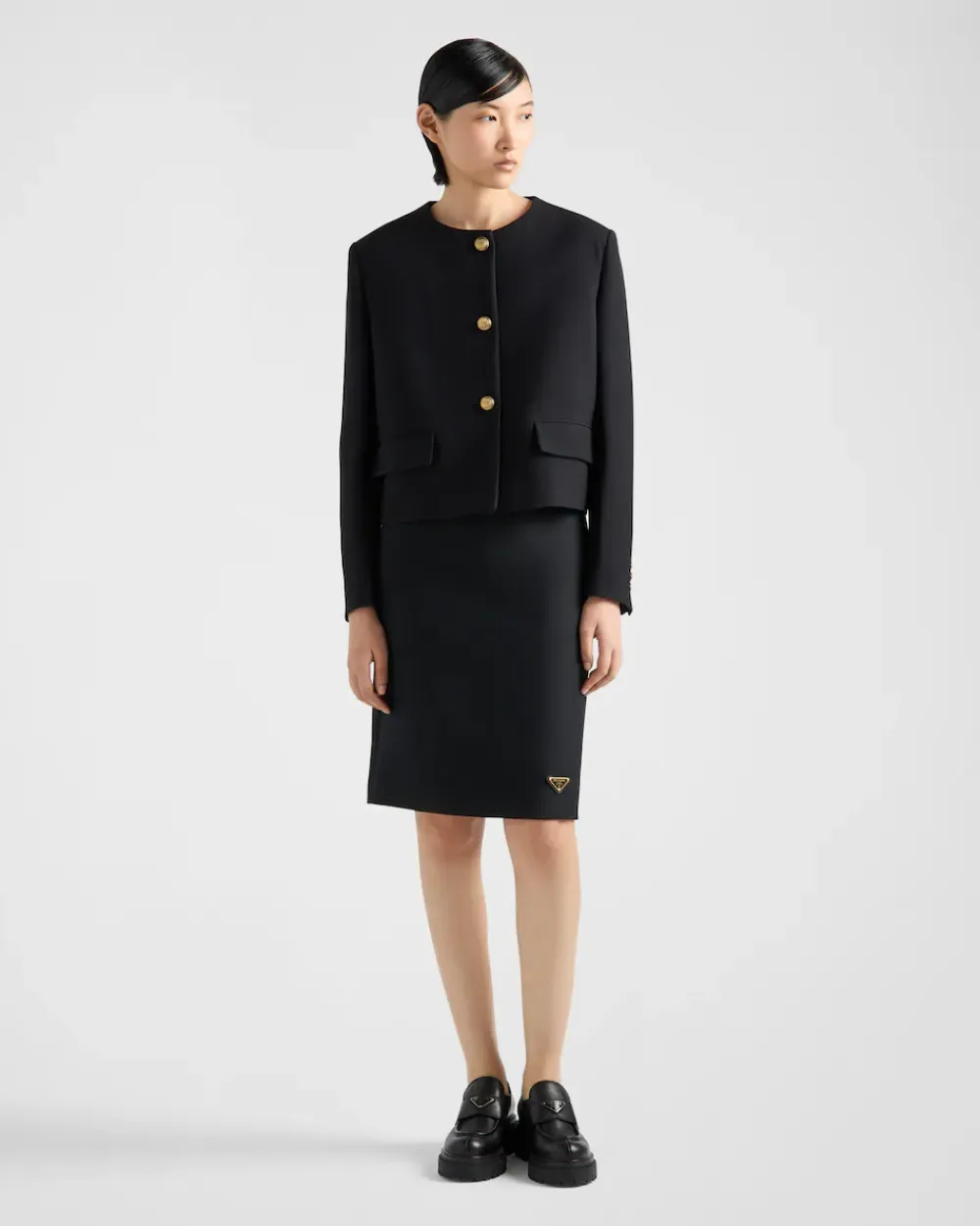 Mujer Prada CHAQUETAS Y ABRIGOS^Chaqueta De Cruzado Simple De Tricotina