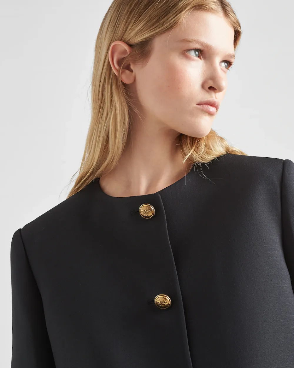 Mujer Prada CHAQUETAS Y ABRIGOS^Chaqueta De Cruzado Simple De Tricotina
