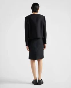 Mujer Prada CHAQUETAS Y ABRIGOS^Chaqueta De Cruzado Simple De Tricotina