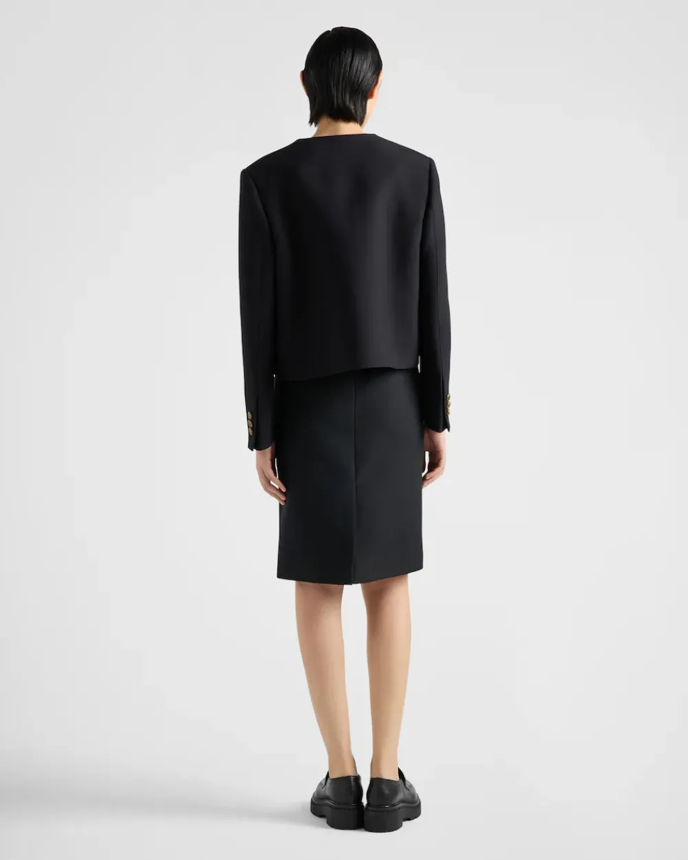 Mujer Prada CHAQUETAS Y ABRIGOS^Chaqueta De Cruzado Simple De Tricotina