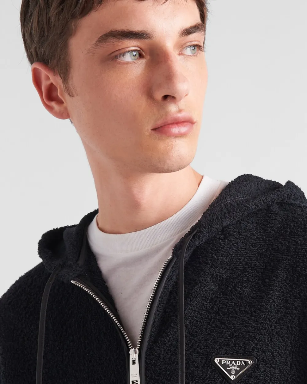 Hombre Prada CHAQUETAS Y ABRIGOS|ROPA DEPORTIVA Y SUDADERAS^Chaqueta De Felpa Con Capucha