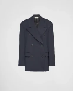 Mujer Prada CHAQUETAS Y ABRIGOS^Chaqueta De Gabardina De Botonadura Doble