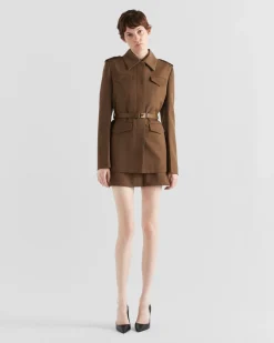 Mujer Prada CHAQUETAS Y ABRIGOS^Chaqueta De Gabardina De Botonadura Simple
