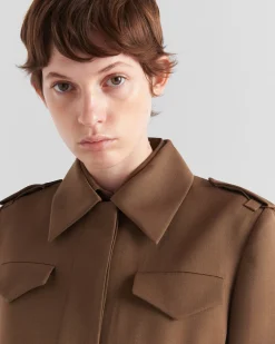 Mujer Prada CHAQUETAS Y ABRIGOS^Chaqueta De Gabardina De Botonadura Simple