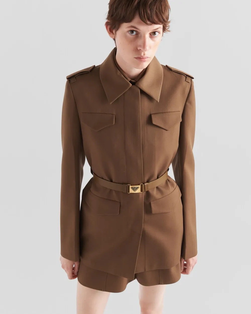 Mujer Prada CHAQUETAS Y ABRIGOS^Chaqueta De Gabardina De Botonadura Simple