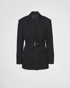 Mujer Prada CHAQUETAS Y ABRIGOS^Chaqueta De Gabardina De Botonadura Simple